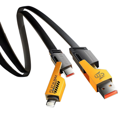 4-in-1 Fast Charging Cable | Type-C to Type-C, iPhone & USB Multi Charger