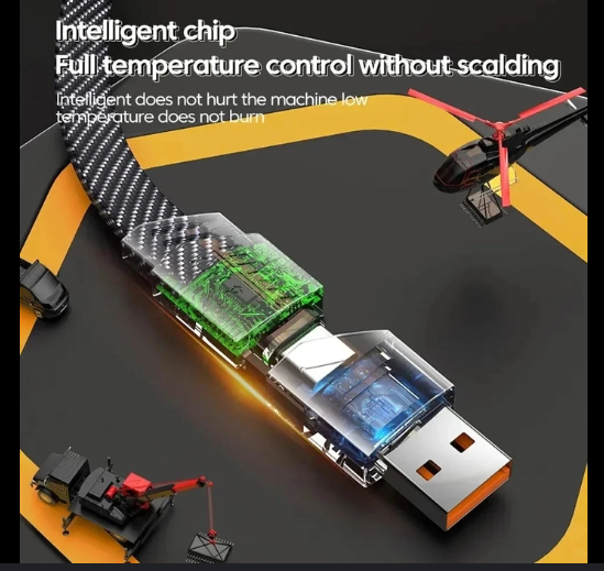 4-in-1 Fast Charging Cable | Type-C to Type-C, iPhone & USB Multi Charger